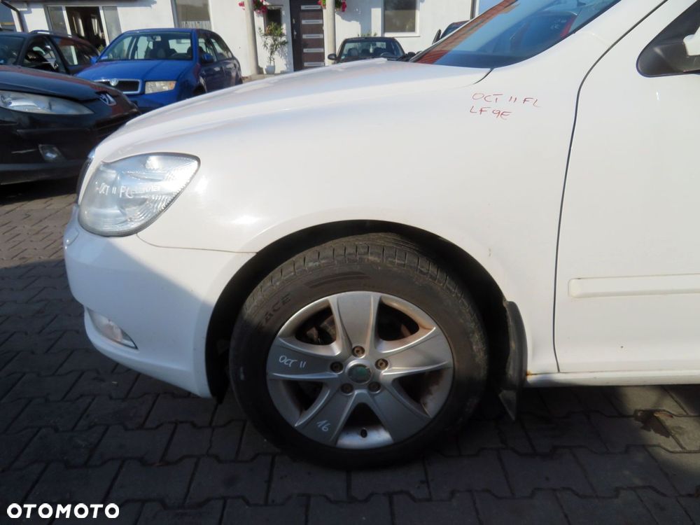 MASKA ZDERZAK BŁOTNIKI LAMPY OCTAVIA II LIFT LF9E  SKODA 2008-2013 BIAŁY PRZÓD KOMPLETNY - 5