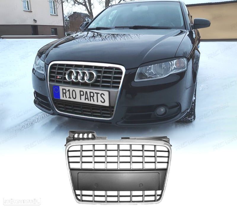 GRELHA AUDI A4 B7 04-07 LOOK S LINE CROMADO - 1