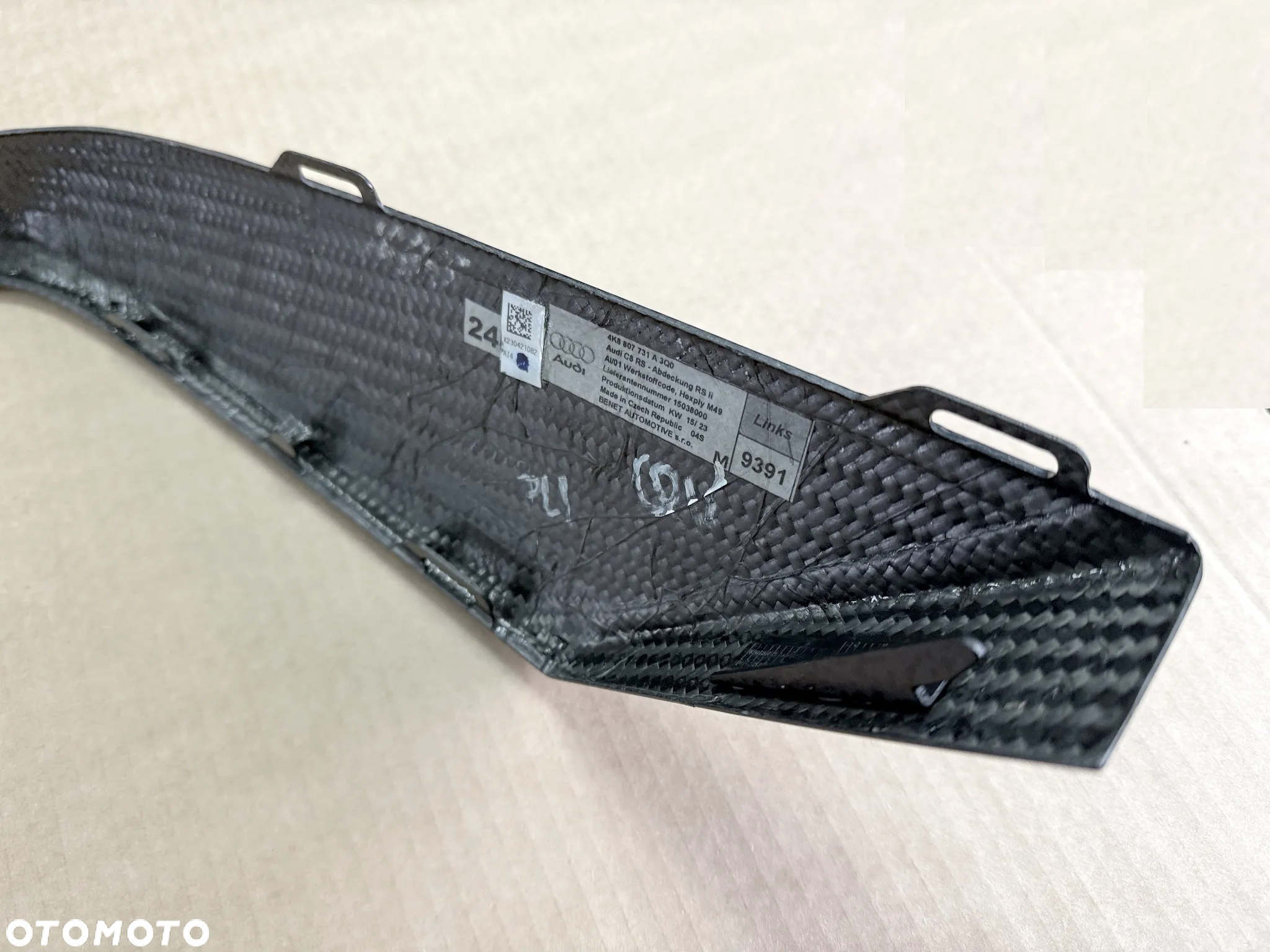 Listwa zderzaka Spojler Audi RS7 RS6 4K8 4K9 C8 4K - tylna LEWA CARBON - 6