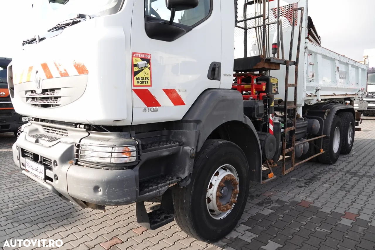 Renault KERAX 410 / 6x4 / BASCULANTE + HDS FASSI F150 / HYDROBURTA / BORDMATIC - 12