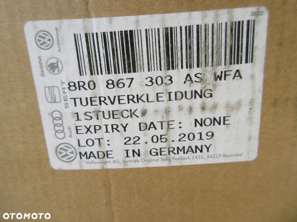 audi q5 07-17 boczek tapicerka drzwi prawy tył 8r0867303as - 6