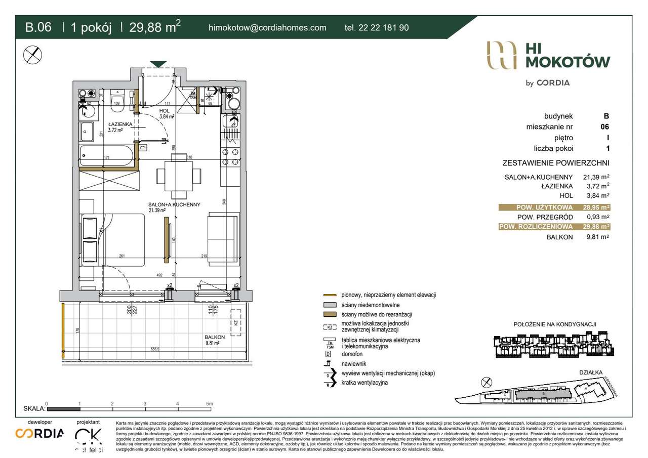 1-pokojowe mieszkanie 28m2 + balkon - Pełny obrazek: 2/22