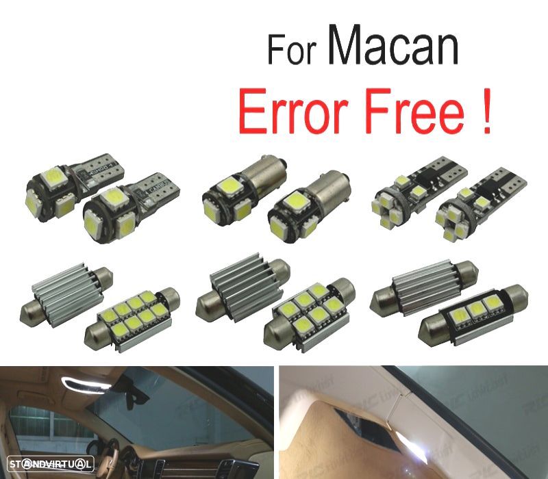 KIT COMPLETO 10 LAMPADAS LED INTERIOR PARA PORSCHE MACAN S TURBO 14- - 1