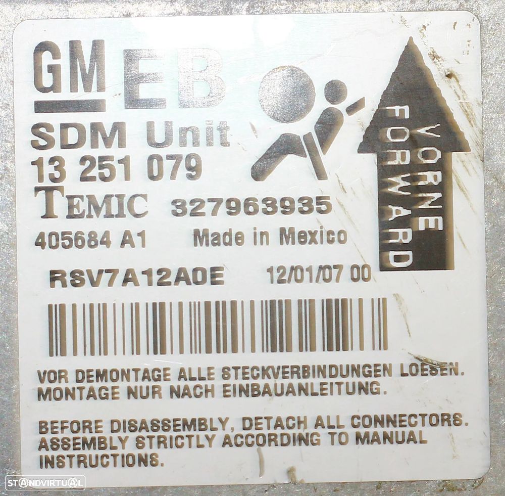 CENTRALINA DE AIRBAG OPEL ASTRA GTS - 5