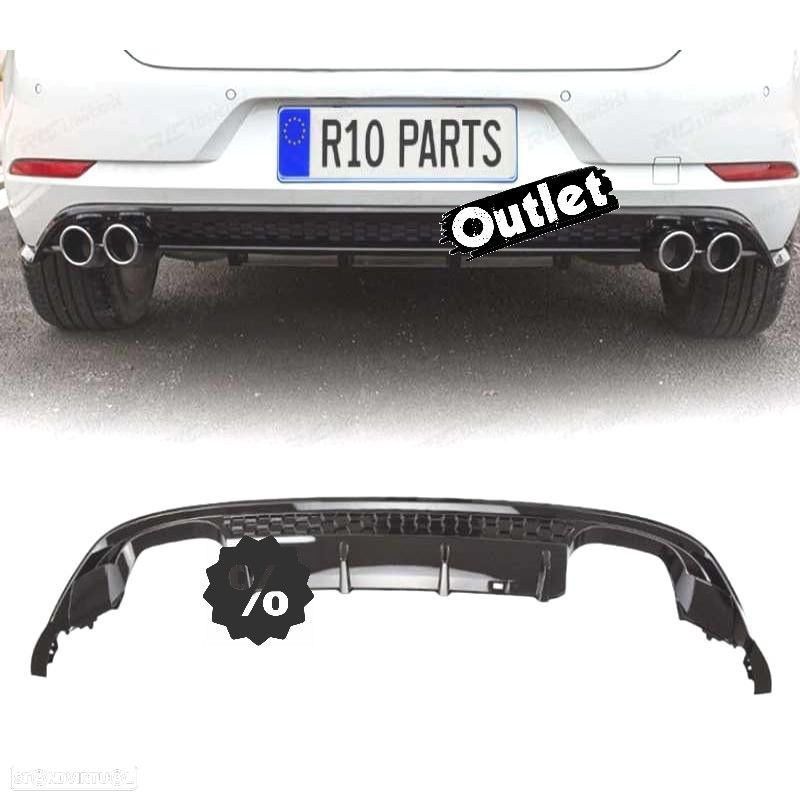 C012403C1 DIFUSOR PARA VOLKSWAGEN VW GOLF 7.5 17-20 LOOK R PRETO BRILHO - 1