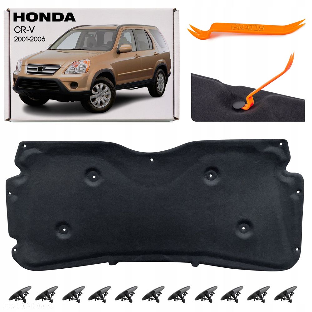 honda cr-v ii 2001-2006 wygłuszenie maski z kompletem spinek 74141s9a0 - 1