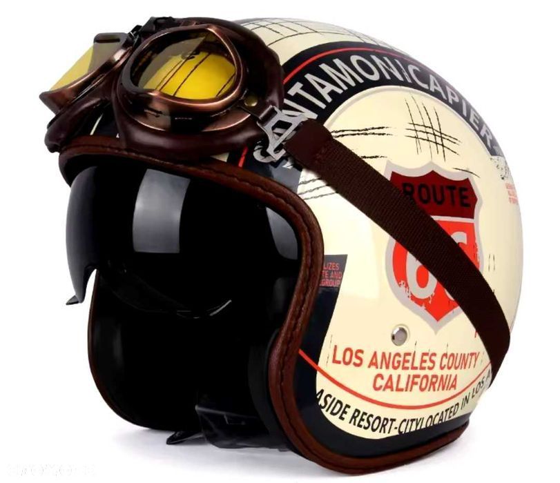 Kask motocyklowy route66 retro vintage - 6