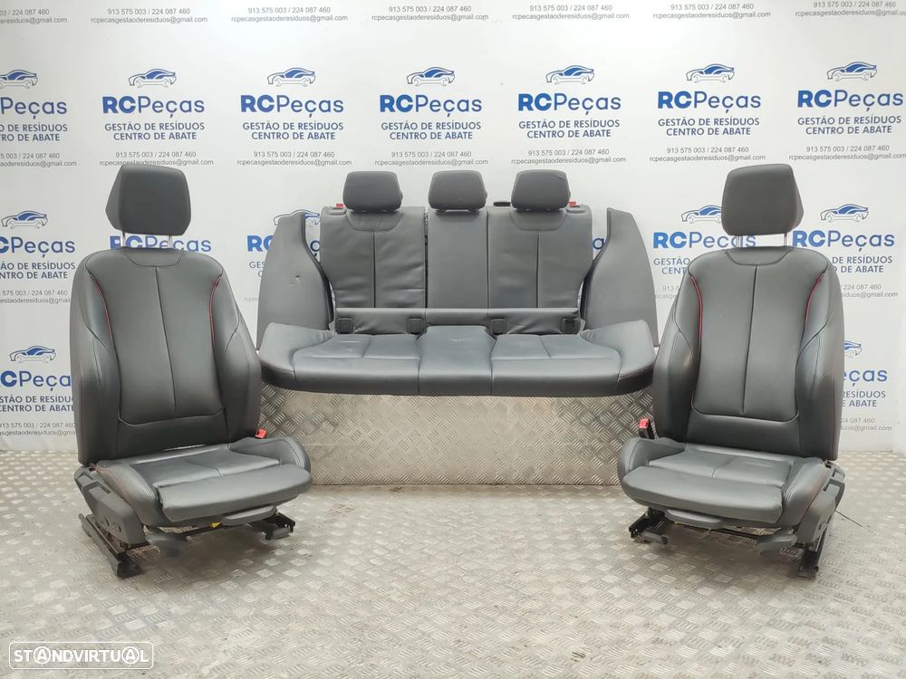 Conjunto Bancos em Pele BMW Serie 1 F20 Pack M Eletricos Memoria Costura Vermelha 2012 a 2019 - 1