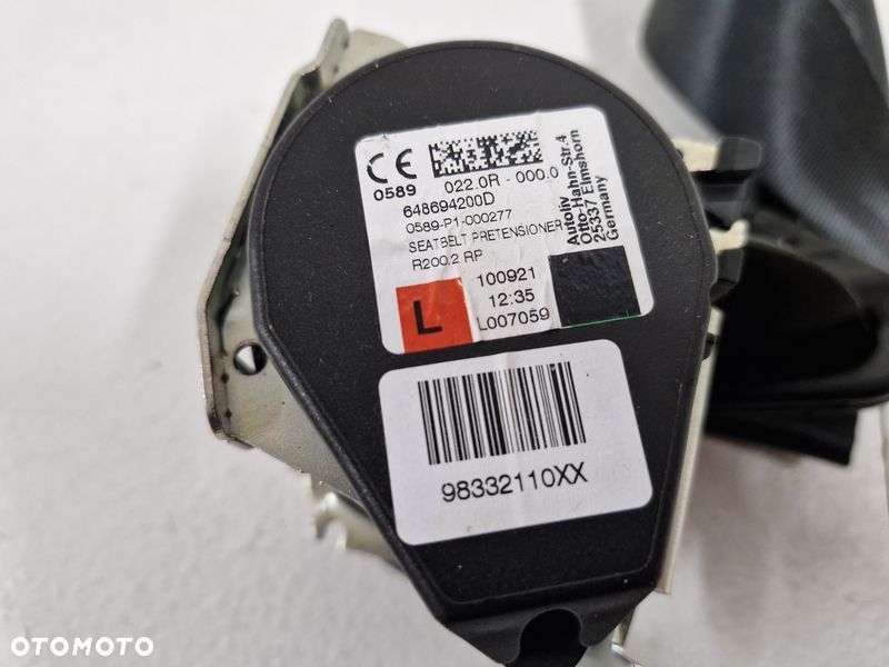 CITROEN DS3 CROSSBACK PAS BEZPIECZEŃSTWA LEWY TYŁ TYLNY 98332110XX - 6