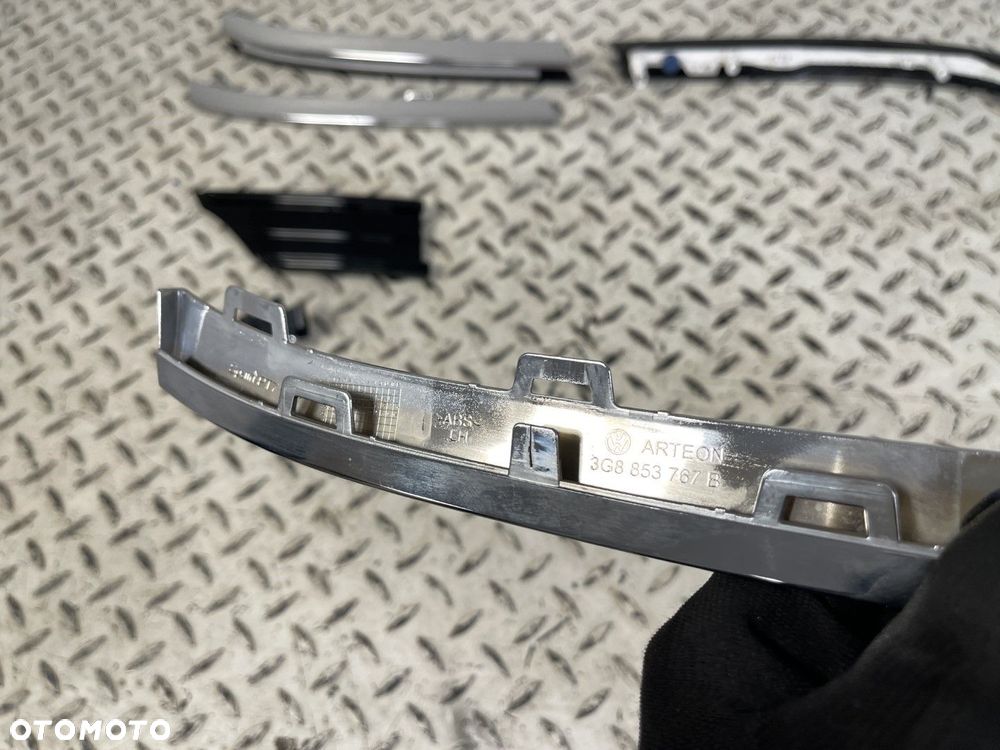 KOMPLET VW ARTEON R-LINE LIFT 21-25 LED DRL LEWA PRAWA  ATRAPY ZNACZEK ZASLEPKA LISTWY CHROM - 11