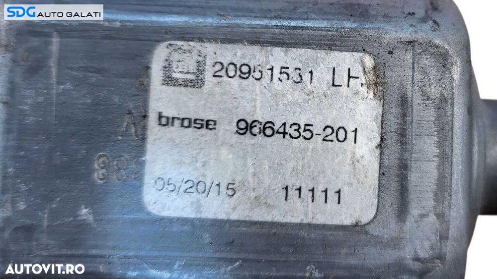 Macara Electrica cu Motoras Pentru Geam Sticla Usa Portiera Stanga Fata Opel Astra J 2009 - 2016 Cod 915367104 966435-201 20951531 [L8223] - 3