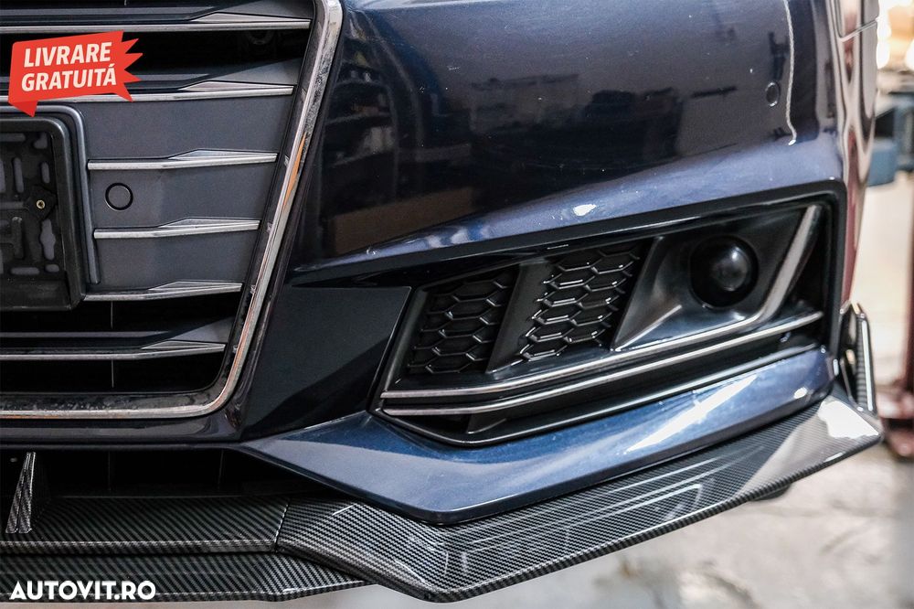 Prelungire Bara Fata Lip Audi A4 B9 8W S-Line (2016-2018) Carbon Look- livrare gratuita - 14