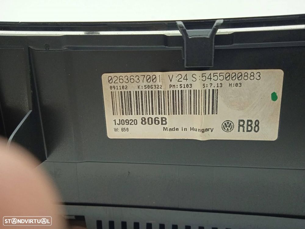 QUADRANTE VOLKSWAGEN BORA 2003 -1J0920806 - 3