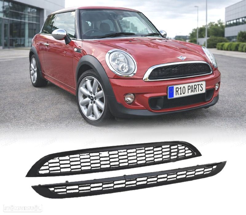 GRELHA FRONTAL MINI COOPER S 01-06 PRETO BRILHANTE - 1