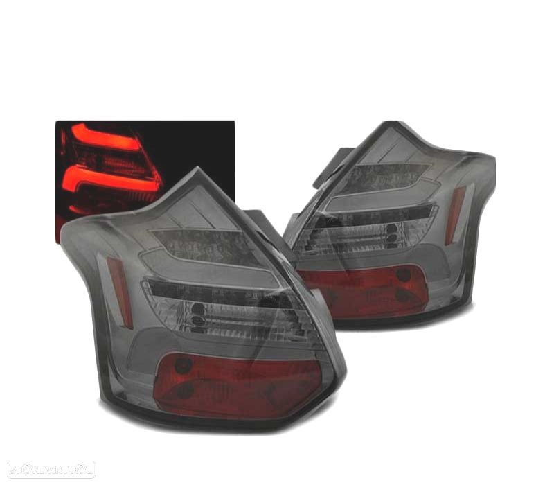 FAROLINS TRASEIROS FOCUS 3 HATCHBACK 11-14 INTERMITENTE LED DINÂMICO FUMADOS - 1