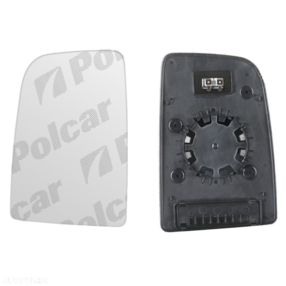 Geam oglinda Mercedes Sprinter 209-524 (W906) 07.2006-2017,  VW Crafter (2E) 12.2005-04.2017, Dreapta, Crom, Cu incalzire, Convex, BestAutoVest 5065559E superioara, fixare rotunda de 8cm - 1