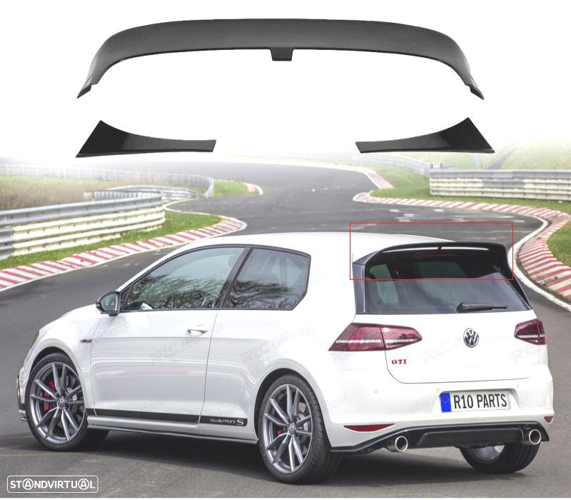 SPOILER AILERON VOLKSWAGEN VW GOLF 7 7.5 GTI R 12-20 LOOK CLUBSPORT PRETO BRILHANTE - 1