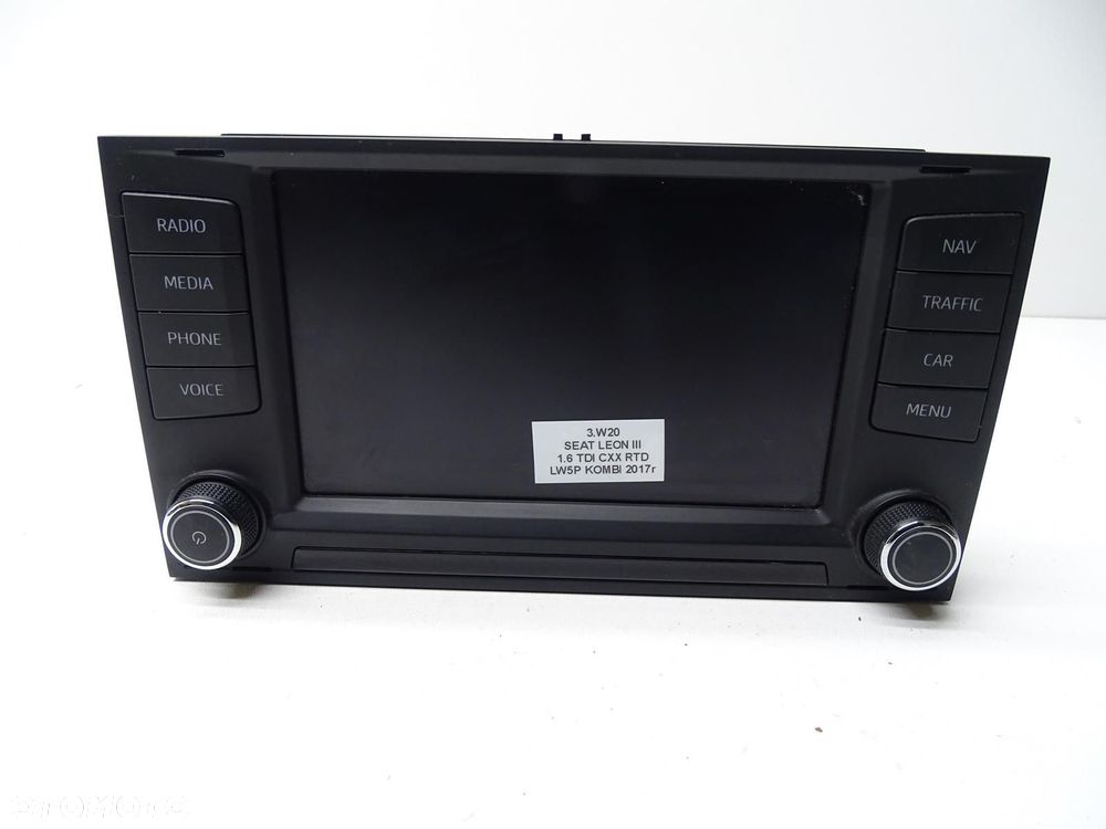 RADIO WYŚWIETLACZ PANEL EKRAN NAWIGACJA NAVI 5F0919604A SEAT LEON III - 1