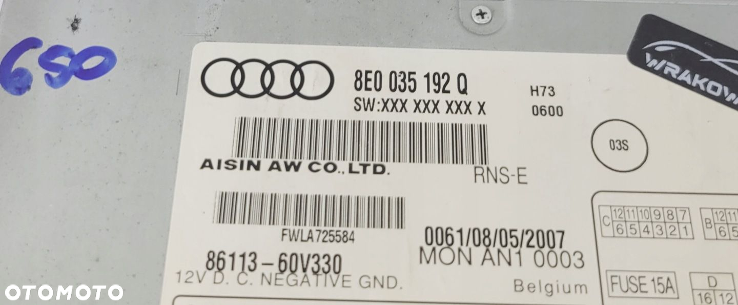 AUDI A4 B6 B7 RNS-E RADIO NAWIGACJA NAVI KOD MENU PL 8E0035192Q - 7