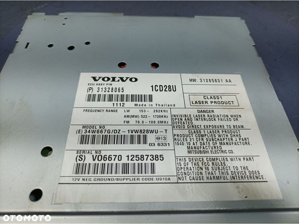 VOLVO XC90 I LIFT RADIO RADIOODTWARZACZ CZYTNIK NAPĘD 31285831 - 5