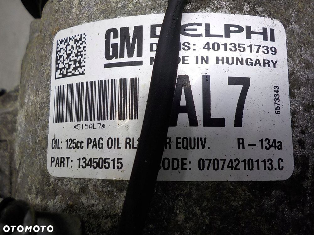 OPEL ASTRA J IV SPRĘŻARKA KLIMATYZACJI 401351739 AL7 - 2