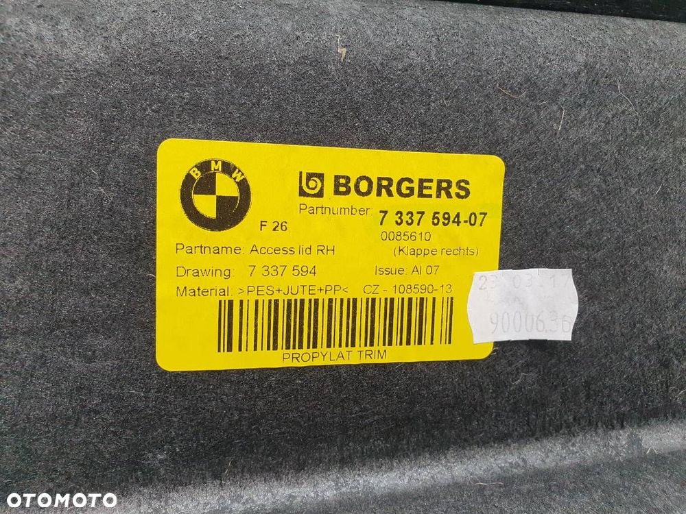 BOCZEK BAGAŻNIKA PRAWY BMW 4 F26 7337594 - 3