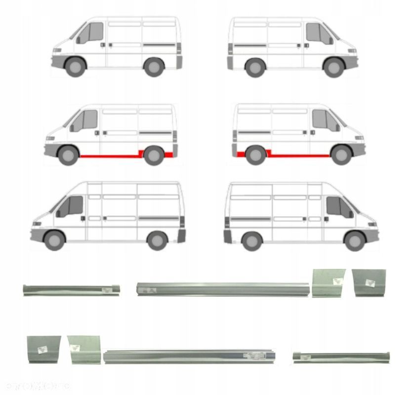 Próg Progi Reperaturka Fiat Ducato 94-06 ŚREDNI - 1