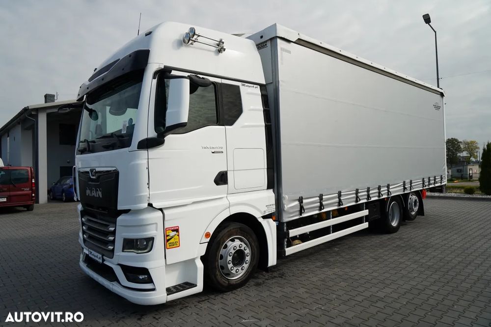 MAN TGX 26.470 / 6x2 / CORTINĂ / SOLO / 6x2 / 120 m3 / PUNȚĂ RIDICATĂ / I-PARK COOL / BALANȚĂ PODEA / - 2