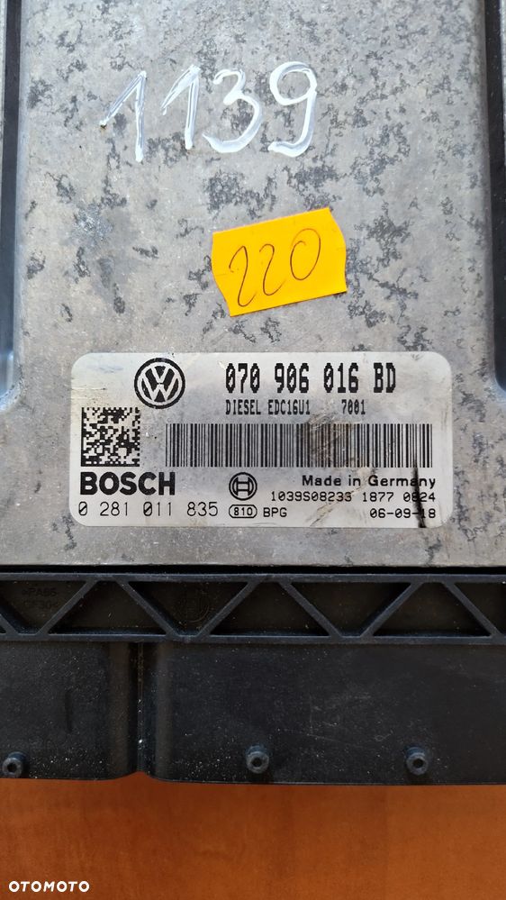 KOMPUTER STEROWNIK SILNIKA VW T5 070906016BD - 2