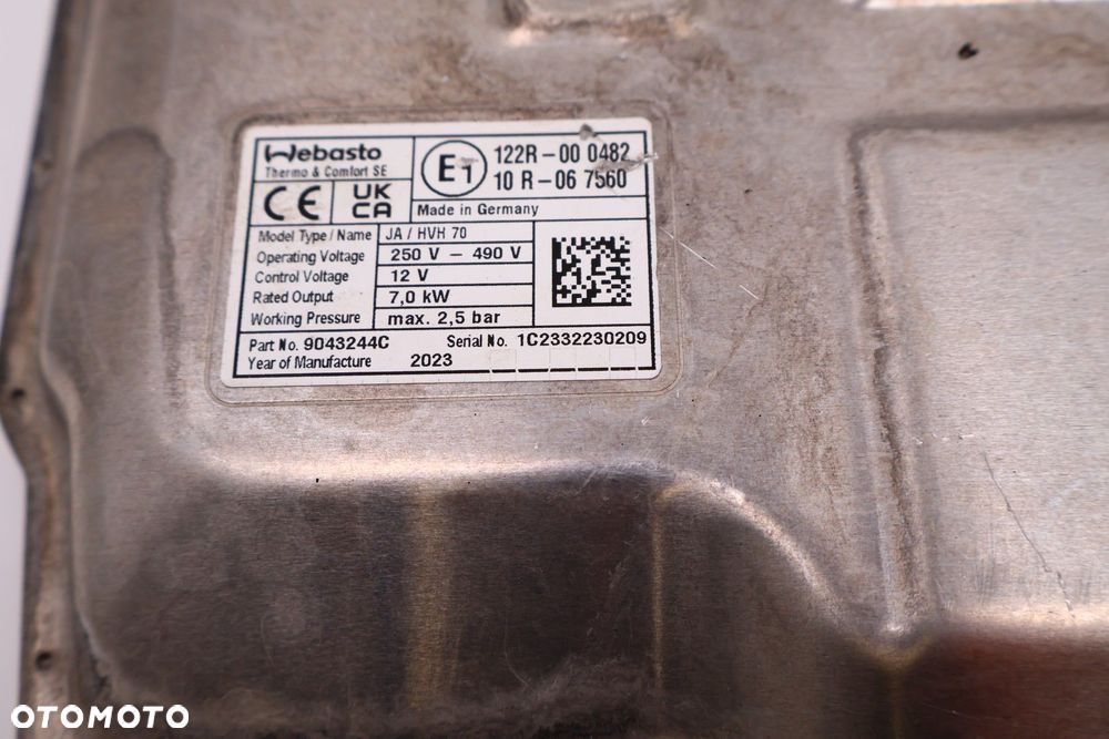 JEEP WRANGLER JL CHRYSLER PACIFICA PODGRZEWACZ BATERII WEBASTO 68443445AC, 122R-000482, 9043244C - 6