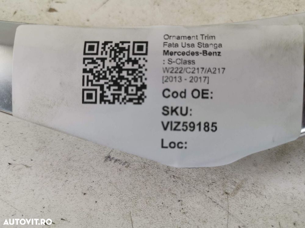 Ornament Fata Usa Stanga Mercedes-Benz  S-Class C217 2013 2014 2015 20 - 8