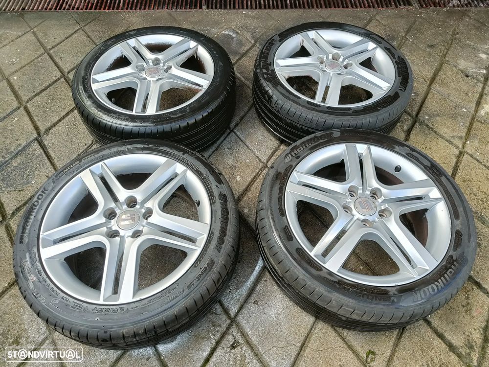 4 jantes 17 SEAT furação 5x112 com  pneus - 11