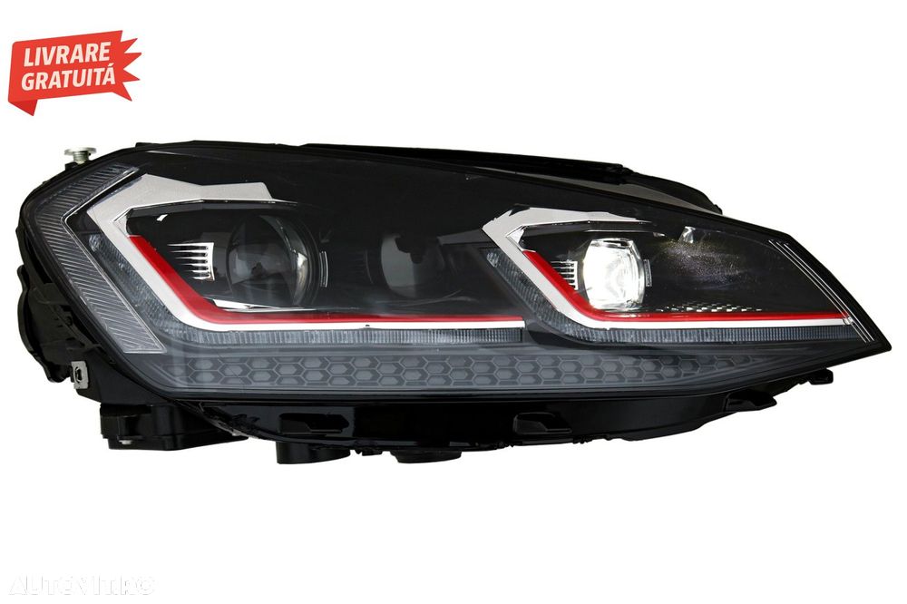 Faruri LED Bi-xenon Look VW Golf 7 VII (2012-2017) Facelift G7.5 GTI Design cu Sem- livrare gratuita - 5