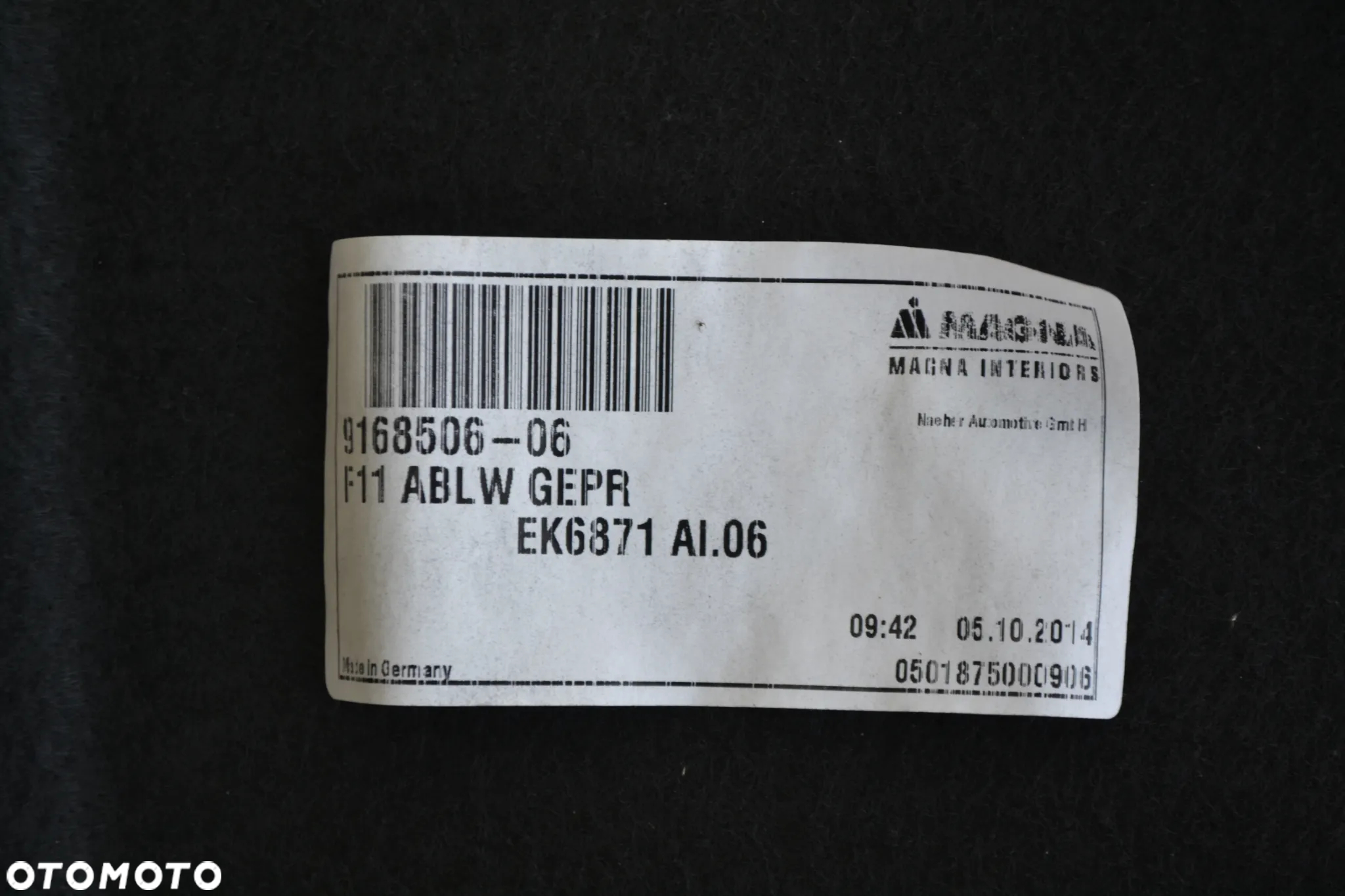 BMW 5 F11 KOMBI WYKŁADZINA WNĘKI BAGAŻNIKA CZARNA 9168506 - 3