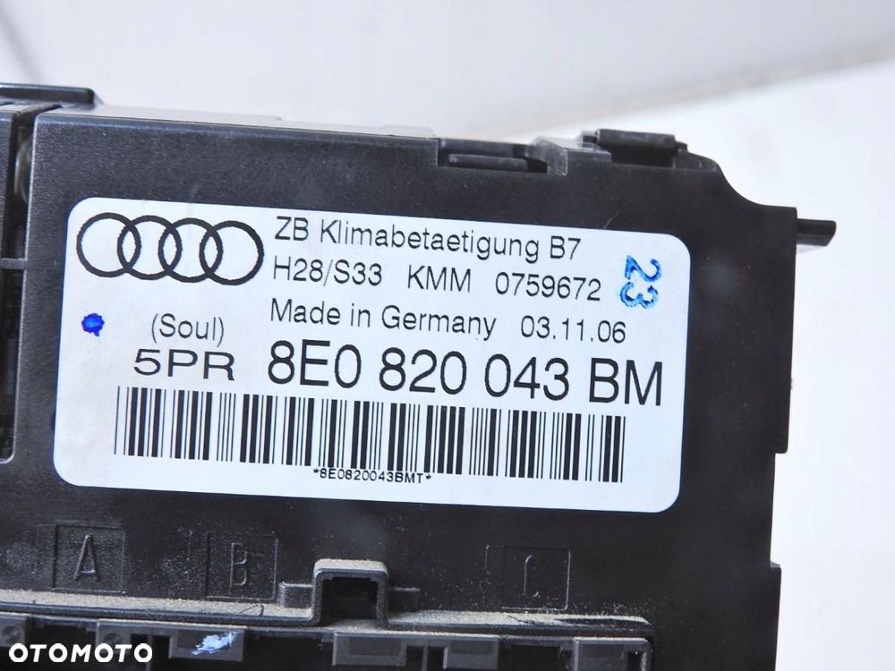 PANEL STEROWANIA KLIMATYZACJĄ AUDI A4 B7 8E0820043BM - 5