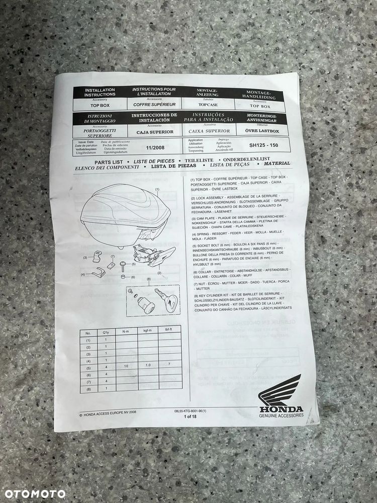 Kufer centralny Honda SH 125/150 (nr1248) - 11