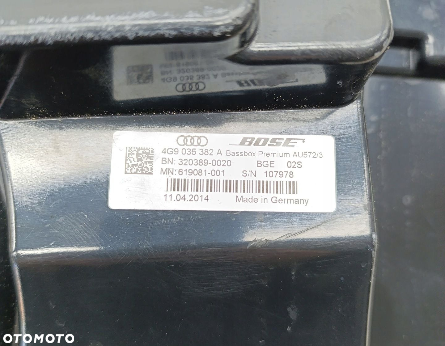 GŁOŚNIK SUBWOOFER AUDI A6 C7 3.0 TDI 4G9035382A AU572/3 - 5