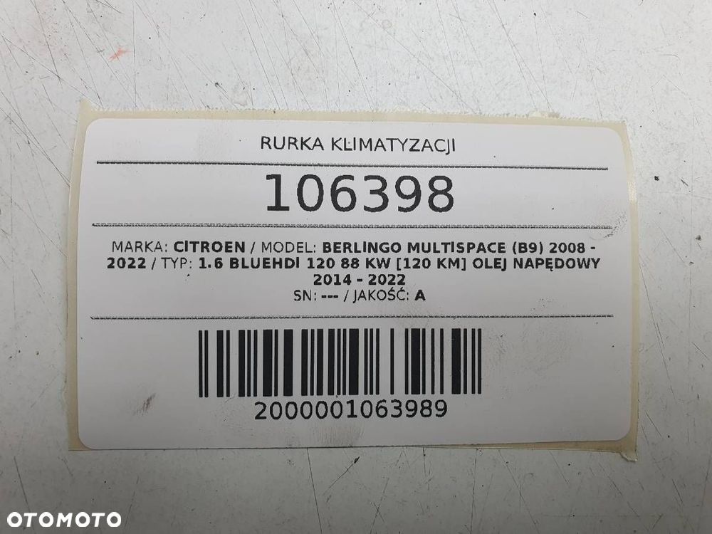 RURKA KLIMATYZACJI BERLINGO II 1.6 HDI PARTNER II - 5
