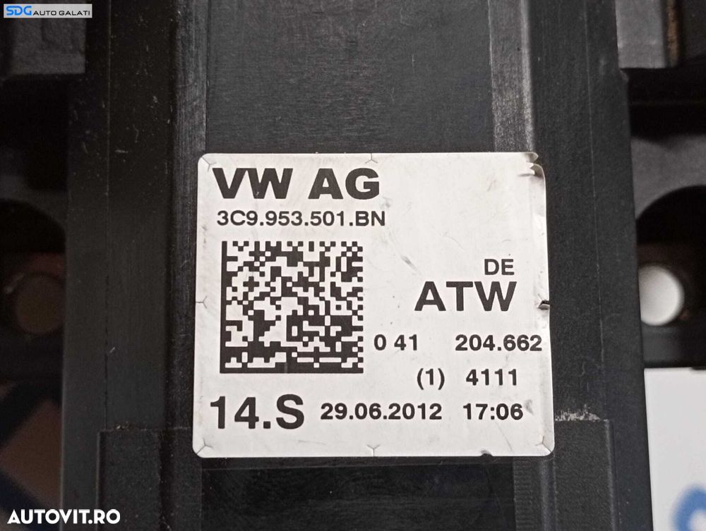 Ansamblu Maneta Manete Tempomat Pilot Automat Semnalizare Stergatoare Faza Lunga Scurta Volkswagen Passat B7 Break Combi 2010 - 2015 Cod 3C9953501BN 3C9953502B [M4841] - 9