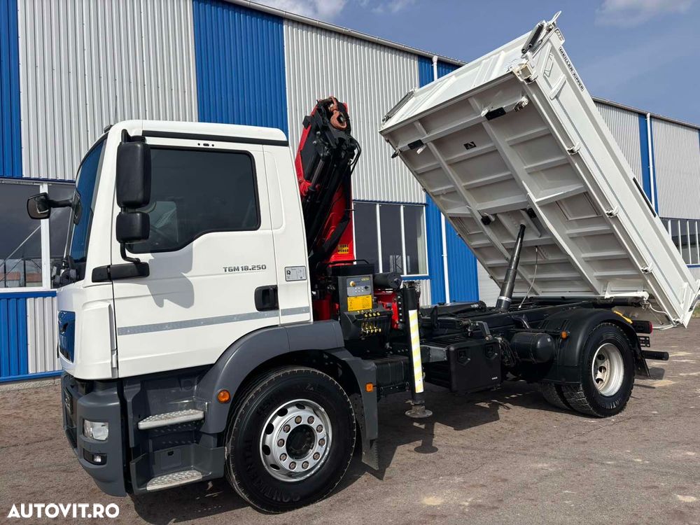 MAN TGM 18.250, Palfinger PK 13.501, an 2020, 16.000 km, bascula Meiller trilateral - 9