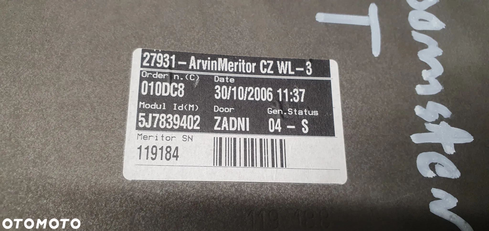 Mechanizm podnośnik szyby prawy tył Skoda Roomster 5J7839402 - 5