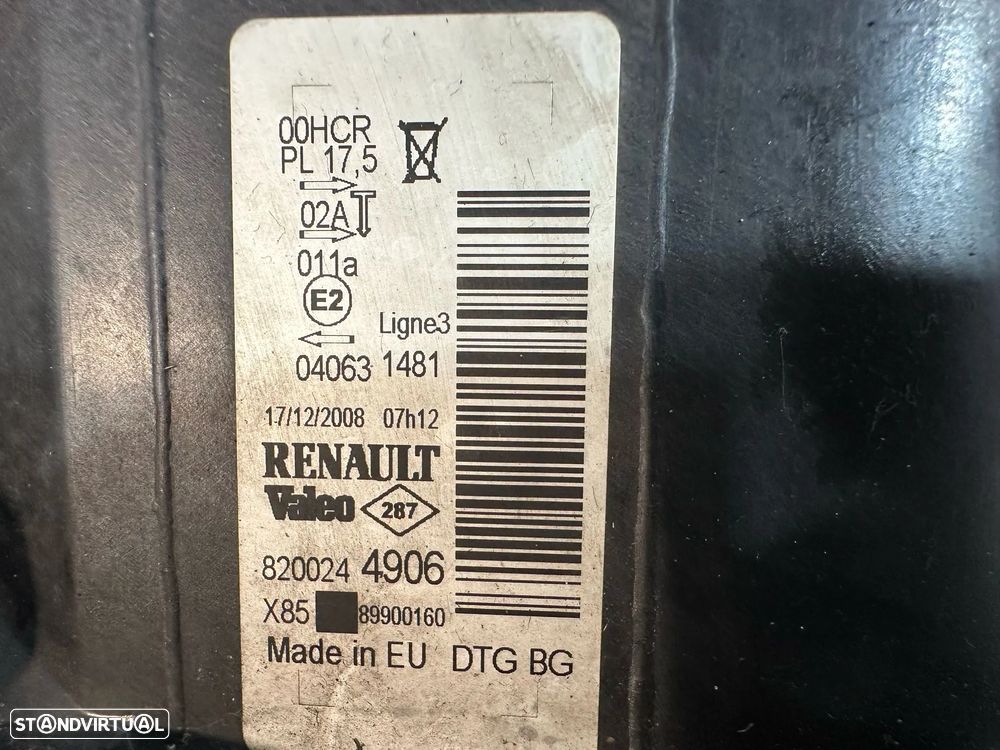 .Farol Otica Frente Frontal Direita Original 8200244906 Renault Clio 3 Fase 1 2005 - 2009 - 7