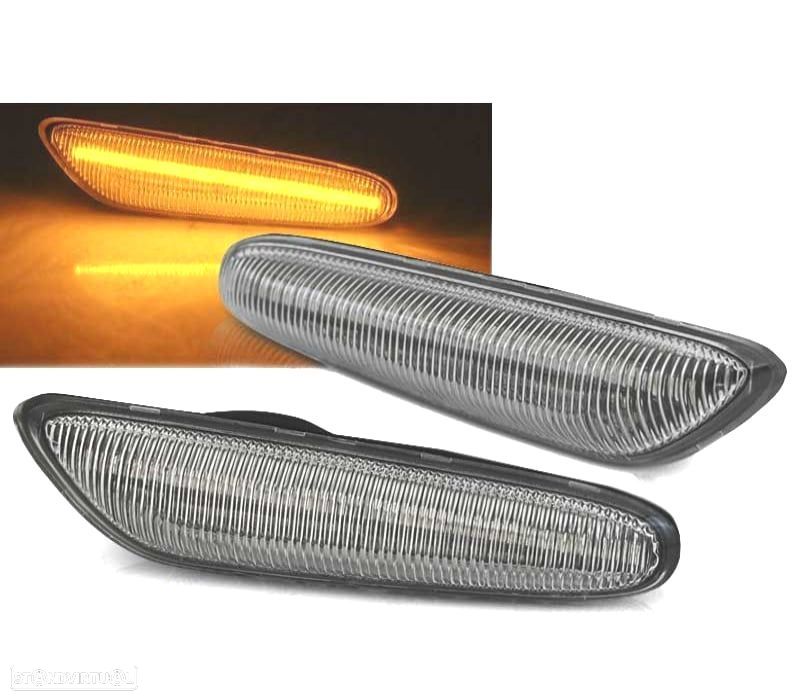 INDICADORES LATERAIS BMW E46 E60 E87 E84 E90 LED DINAMICOS BRANCO - 1
