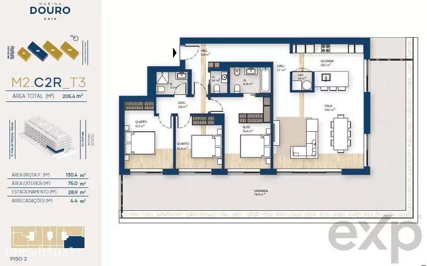 Apartamento T3 | Canidelo, V.N.Gaia - Grande imagem: 2/39