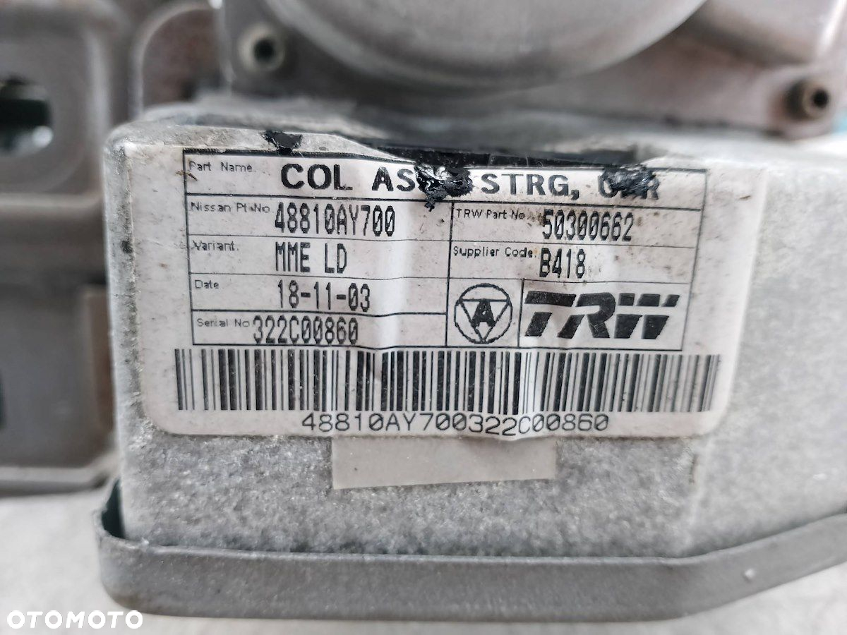 WSPOMAGANIE ELEKTRYCZNE, PION NISSAN MICRA K12 48810AY700  50300662 1.5 - 2