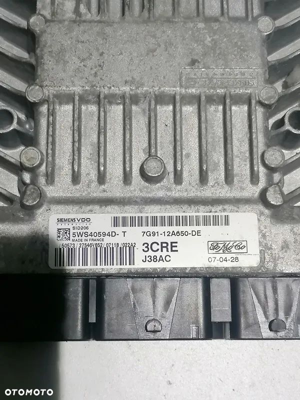 FORD MONDEO MK4 - STEROWNIK KOMPUTER SILNIKA 7G91-12A650-DE - 2