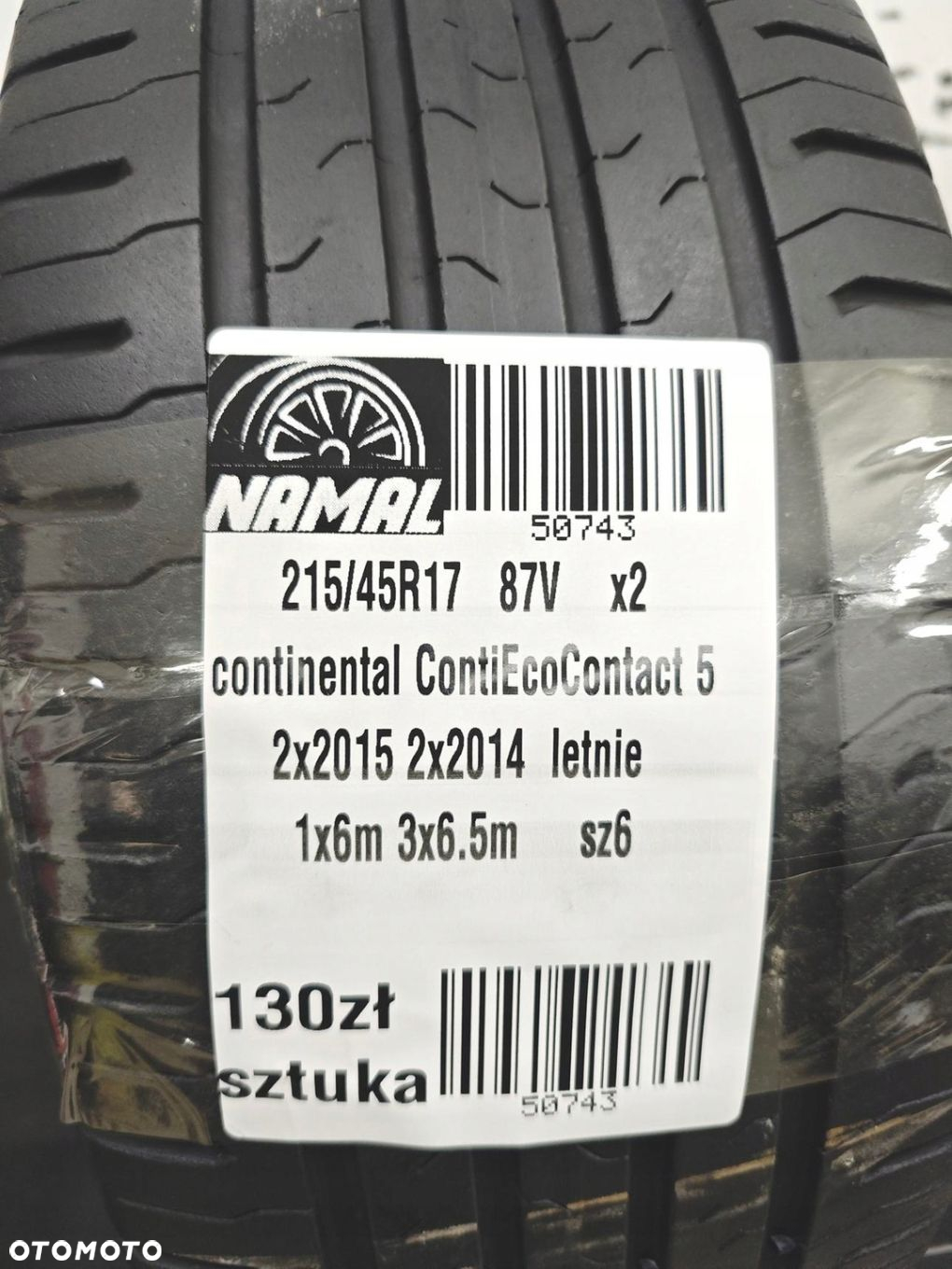 215/45R17 continental opony letnie 6,5mm 50743 - 11