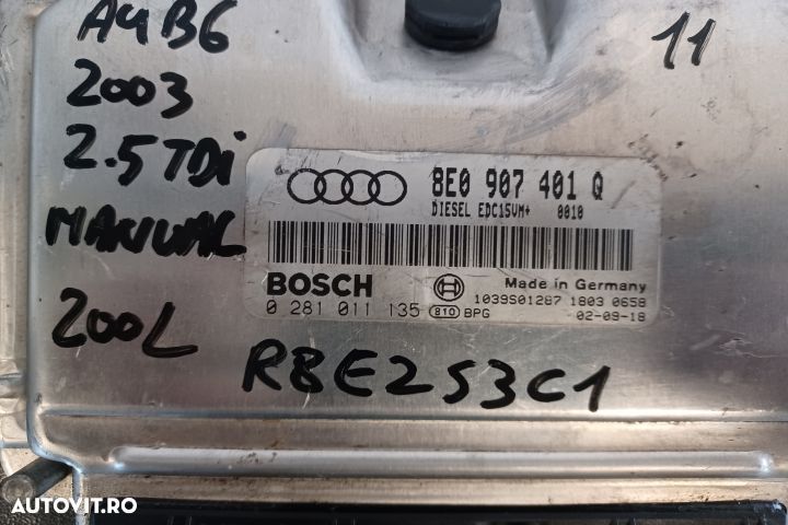Calculator motor ECU 8E0907401Q 0281011135 - 2.5 TDI 8E0907401Q 02810 - 3