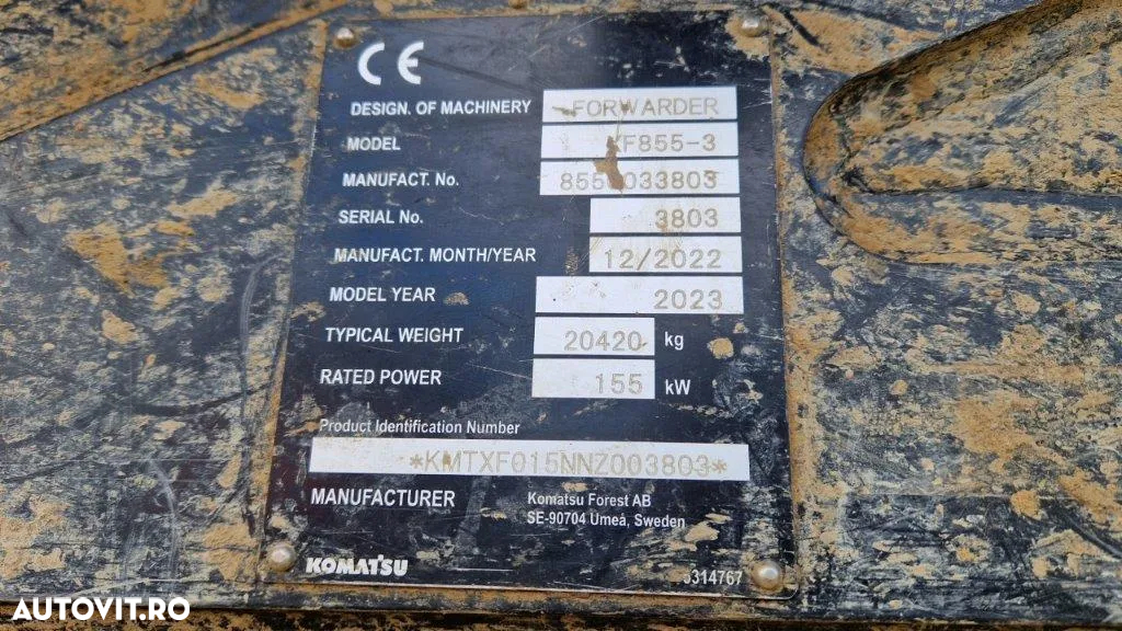 Komatsu XF855-3 TRANSPORTOR FORWARDER - 22