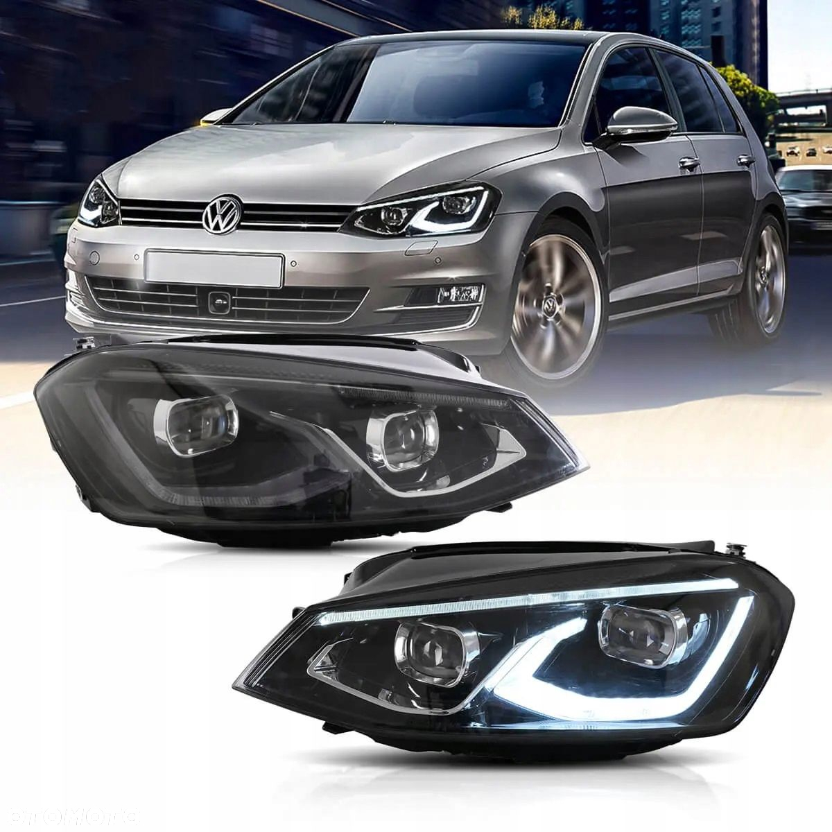 Reflektor Lampa kpl Soczewki full Led Black VW Golf VII 7 5g 5g0 2012-2017 - 2